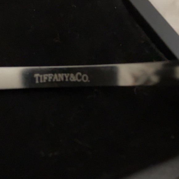 Tiffany & Co  silver heart bracelet bangle with pink tones, stamped. - Picture 4 of 7